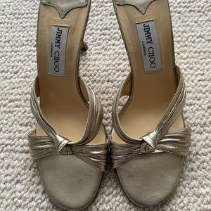 Jimmy Choo gold sandals